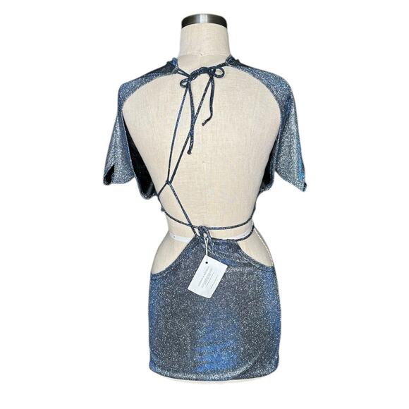 ROXANNA Banks Disco Party Cut Out Sparkly Glam Dress Women's Size Medium NWT - Picture 4 of 12